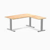 Rubberwood L-shape fixed desk in natural - Desky