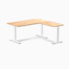 Rubberwood L-shape fixed desk in natural - Desky