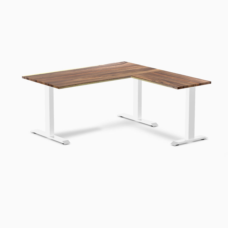 zero hardwood l-shape computer desk Harwood saman - Desky