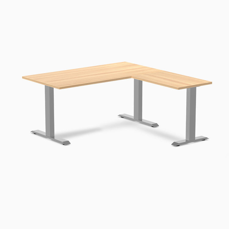 Zero melamine l-shape fixed office desk sublime teak  - Desky