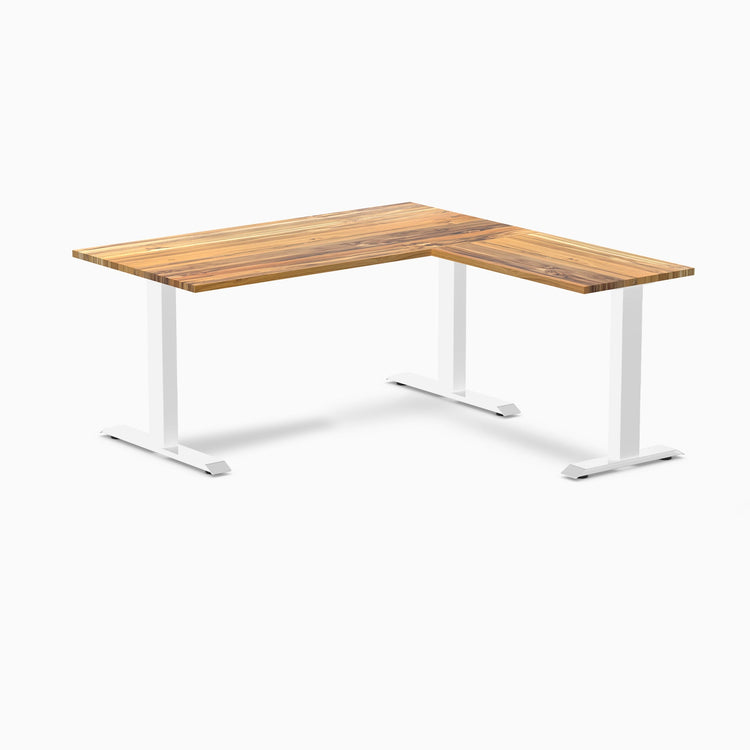 zero hardwood l-shape computer desk Harwood teak  - Desky