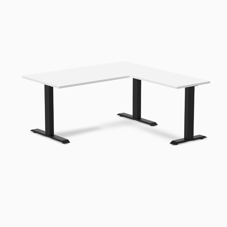 Zero melamine l-shape fixed office desk white  - Desky