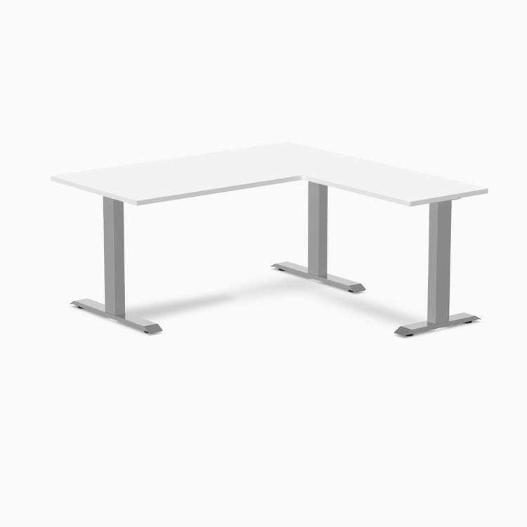 Zero melamine l-shape fixed office desk white  - Desky