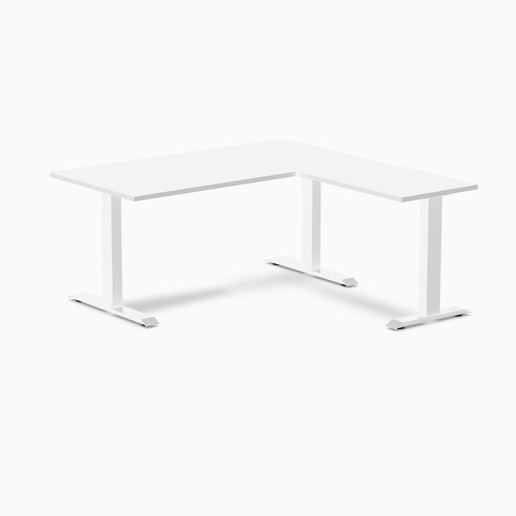 Zero melamine l-shape fixed office desk white  - Desky