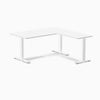 Fixed melamine l-shape fixed office desk white - Desky