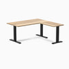 zero hardwood l-shape computer desk Harwood white ash - Desky