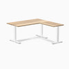 zero hardwood l-shape computer desk Harwood white ash - Desky