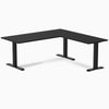 Zero melamine l-shape fixed office desk black  - Desky