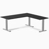 Zero melamine l-shape fixed office desk black  - Desky