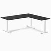 Zero melamine l-shape fixed office desk black  - Desky