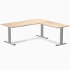 Zero melamine l-shape fixed office desk classic oak  - Desky