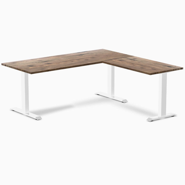 zero hardwood l-shape computer desk Harwood natural walnut - Desky