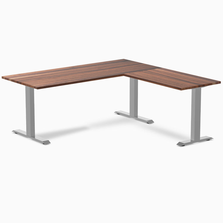 zero hardwood l-shape computer desk Harwood walnut- Desky