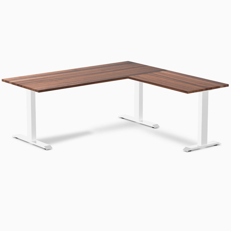 zero hardwood l-shape computer desk Harwood walnut- Desky