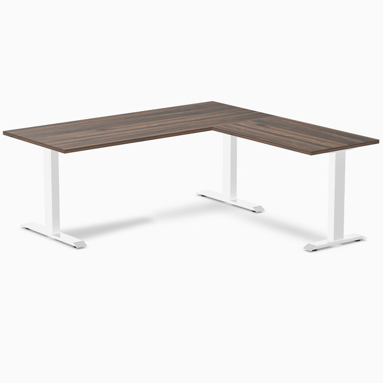 Zero melamine l-shape fixed office desk jarrah legno  - Desky