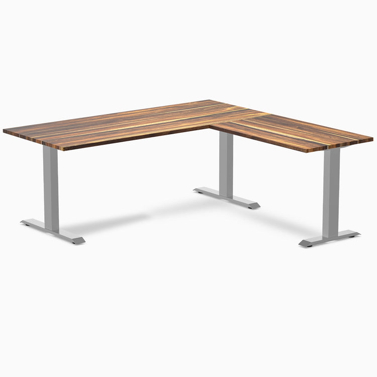 zero hardwood l-shape computer desk pheasantwood - Desky