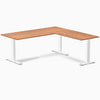 Zero melamine l-shape fixed office desk prime oak  - Desky