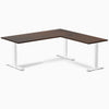 Rubberwood L-shape fixed desk in dark walnut - Desky