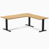 Rubberwood L-shape fixed desk in light oak - Desky