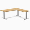 Rubberwood L-shape fixed desk in light oak - Desky