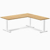 Rubberwood L-shape fixed desk in light oak - Desky