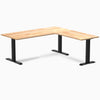 Rubberwood L-shape fixed desk in natural - Desky