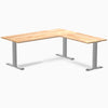 Rubberwood L-shape fixed desk in natural - Desky