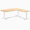 Rubberwood L-shape fixed desk in natural - Desky