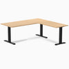 Zero melamine l-shape fixed office desk sublime teak  - Desky