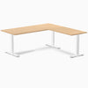 Zero melamine l-shape fixed office desk sublime teak  - Desky