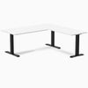 Fixed melamine l-shape fixed office desk white - Desky