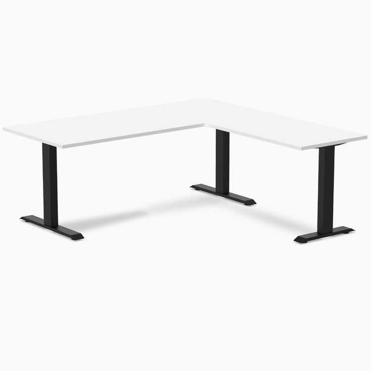 Zero melamine l-shape fixed office desk white  - Desky