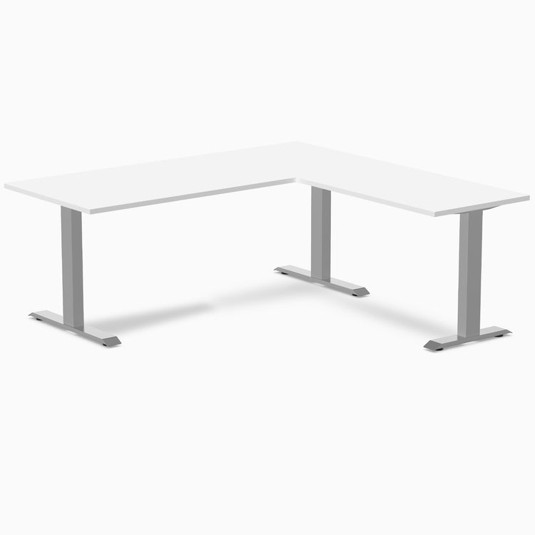 Zero melamine l-shape fixed office desk white  - Desky