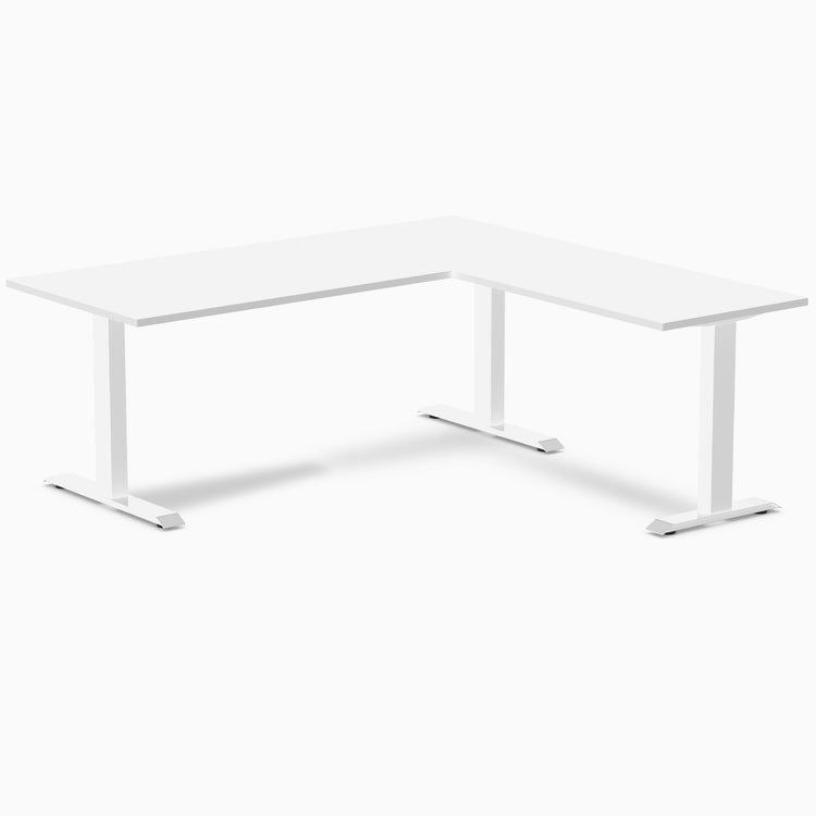 Zero melamine l-shape fixed office desk white  - Desky