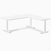 Zero melamine l-shape fixed office desk white  - Desky