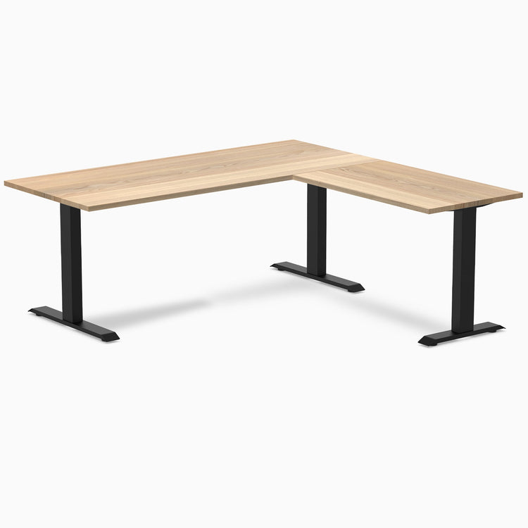 zero hardwood l-shape computer desk Harwood white ash - Desky