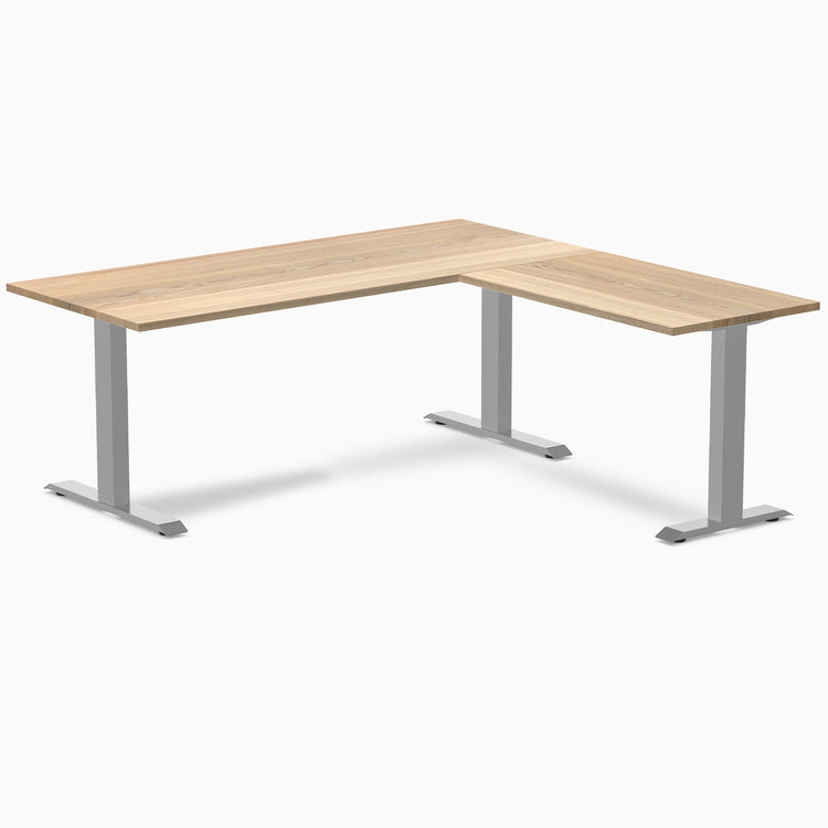 zero hardwood l-shape computer desk Harwood white ash - Desky