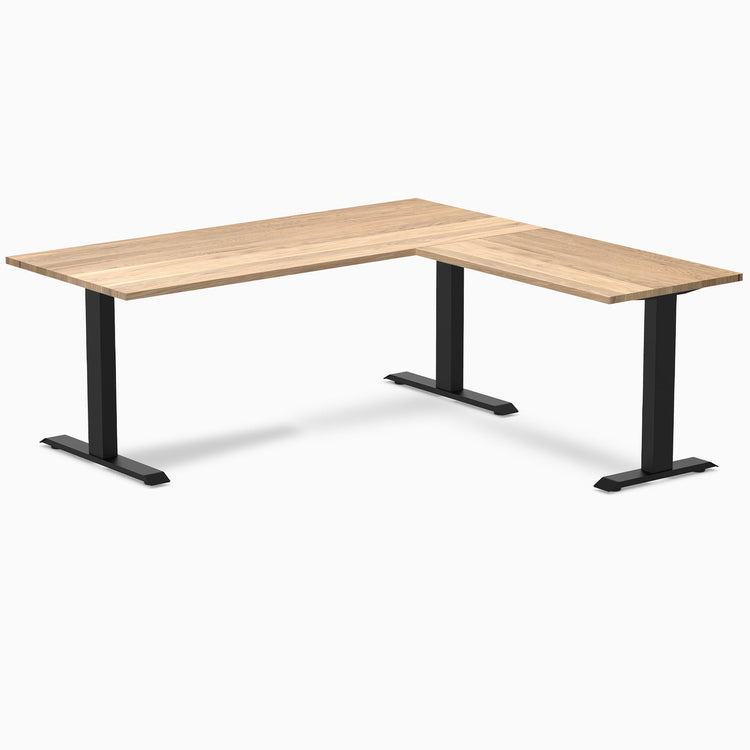 zero hardwood l-shape computer desk