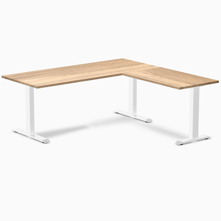 zero hardwood l-shape computer desk Harwood white oak - Desky