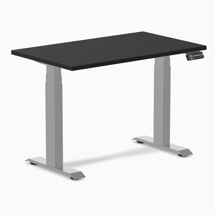 Desky Dual Mini Sit Stand Desk-Dual Desks-Desky-Black-1000x600mm-Grey-Desky® Australia