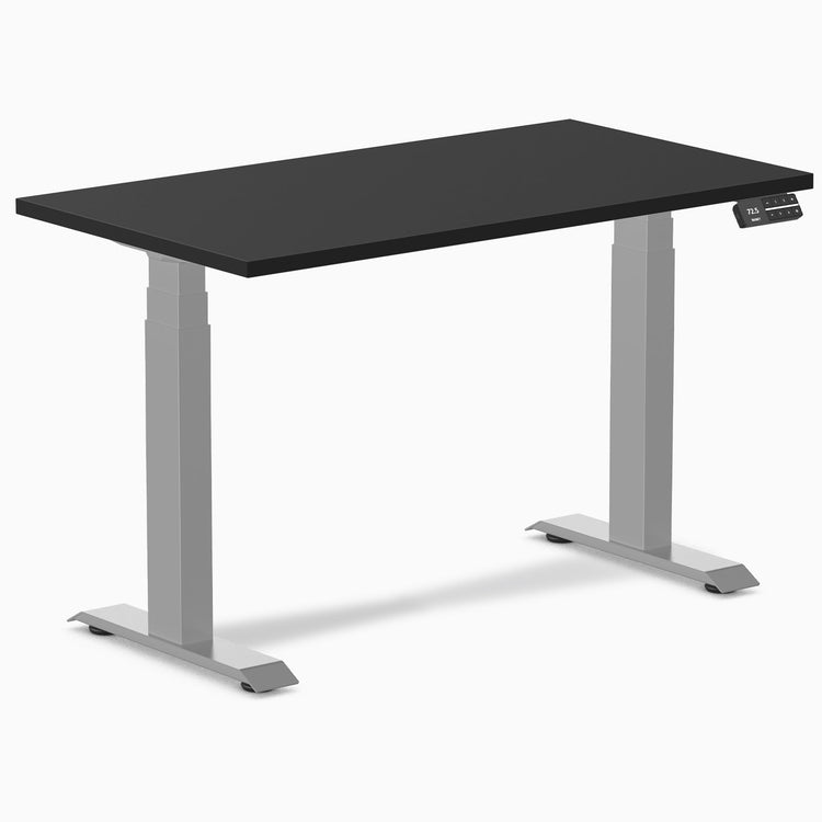 Desky Dual Mini Sit Stand Desk-Dual Desks-Desky-Black-1100x600mm-Grey-Desky® Australia