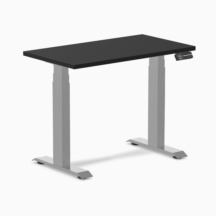 Desky Dual Mini Sit Stand Desk-Dual Desks-Desky-Black-900x500mm-Grey-Desky® Australia