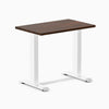 Desky fixed mini rubberwood sit stand desk in dark walnut