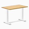 Desky fixed mini rubberwood sit stand desk in light oak