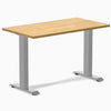 Desky fixed mini rubberwood sit stand desk in light oak