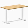 Desky fixed mini rubberwood sit stand desk in light oak