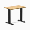 Desky fixed mini rubberwood sit stand desk in light oak