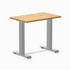 Desky fixed mini rubberwood sit stand desk in light oak
