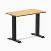 Desky fixed mini rubberwood sit stand desk in light oak