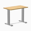 Desky fixed mini rubberwood sit stand desk in light oak